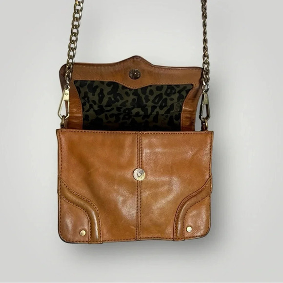 Rebecca Minkoff Mini Crossbody Purse Gold Hardware Chain Link Strap Caramel - Picture 6 of 16